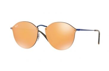 Image of Ray-Ban RB3574N Sunglasses 90387J-59 - Blue Frame, Dark Orange Mirror Gold Lenses
