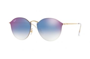 Image of Ray-Ban RB3574N Sunglasses 001/X0-59 - Gold Frame, Clear Gradient Blue Mirror Red Lenses