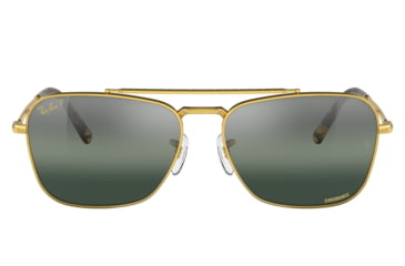 Image of Ray-Ban RB3636 New Caravan Sunglasses, Legend Gold Frame, Silver/Blue Chromance Lens, Polarized, 58, RB3636-9196G6-58