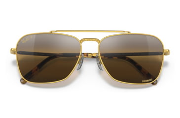Image of Ray-Ban RB3636 New Caravan Sunglasses, Legend Gold Frame, Silver/Brown Chromance Lens, Polarized, 55, RB3636-9196G5-55