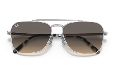 Image of Ray-Ban RB3636 New Caravan Sunglasses, Silver Frame, Clear Gradient Grey Lens, 55, RB3636-003-32-55