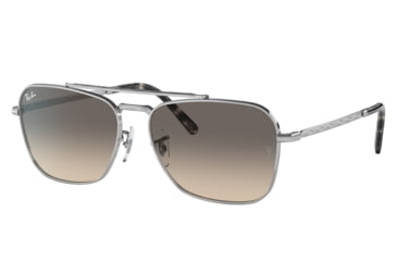 Image of Ray-Ban RB3636 New Caravan Sunglasses, Silver Frame, Clear Gradient Grey Lens, 55, RB3636-003-32-55