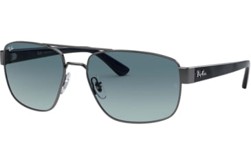 Image of Ray-Ban RB3663 Sunglasses, Gunmetal, Blue Gradient Grey, 60, RB3663-004-3M-60