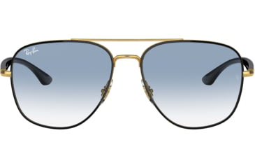 Image of Ray-Ban RB3683 Sunglasses, Clear Gradient Blue Lenses, Black On Arista, 56, RB3683-90003F-56