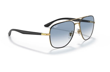 Image of Ray-Ban RB3683 Sunglasses, Clear Gradient Blue Lenses, Black On Arista, 56, RB3683-90003F-56