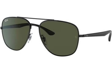Image of Ray-Ban RB3683 Sunglasses, Green Lenses, Black, 56, RB3683-002-31-56