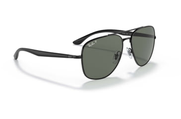 Image of Ray-Ban RB3683 Sunglasses, Polarized Green Lenses, Black, 56, RB3683-002-58-56