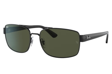 Image of Ray-Ban RB3687 Sunglasses - Men's, Black Frame, Green Lens, 58, RB3687-002-31-58