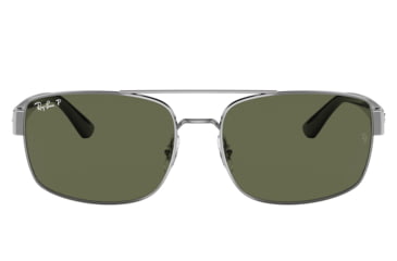 Image of Ray-Ban RB3687 Sunglasses - Mens, Gunmetal Frame, Green Lens, Polarized, 58, RB3687-004-58-58