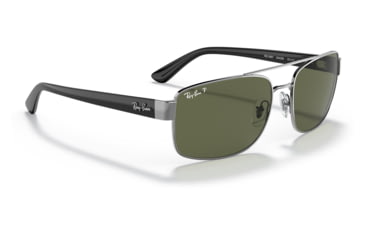 Image of Ray-Ban RB3687 Sunglasses - Mens, Gunmetal Frame, Green Lens, Polarized, 58, RB3687-004-58-58