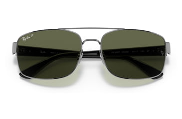 Image of Ray-Ban RB3687 Sunglasses - Mens, Gunmetal Frame, Green Lens, Polarized, 58, RB3687-004-58-58