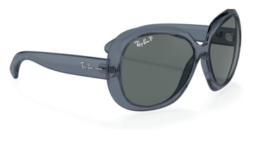 Image of Ray-Ban RB4098 Jackie Ohh II Sunglasses - Womens, Transparent Blue Frame, Dark Grey Lens, Polarized, 60, RB4098-659281-60