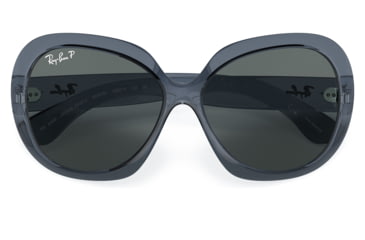Image of Ray-Ban RB4098 Jackie Ohh II Sunglasses - Womens, Transparent Blue Frame, Dark Grey Lens, Polarized, 60, RB4098-659281-60