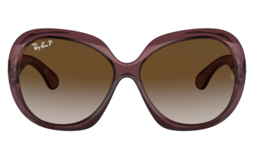 Image of Ray-Ban RB4098 Jackie Ohh II Sunglasses - Womens, Transparent Dark Brown Frame, Grey Gradient Brown Lens, Polarized, 60, RB4098-6593T5-60
