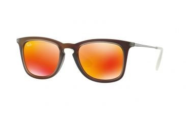 Image of Ray-Ban RB4221 Progressive Prescription Sunglasses RB4221-61676Q-50 - Lens Diameter 50 mm, Frame Color Shot Red Rubber