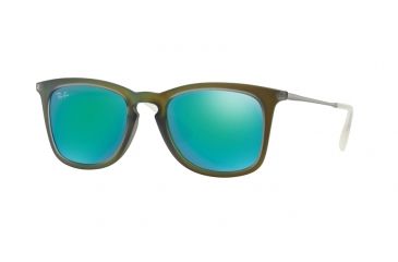 Image of Ray-Ban RB4221 Progressive Prescription Sunglasses RB4221-61693R-50 - Lens Diameter 50 mm, Frame Color Shot Green Rubber