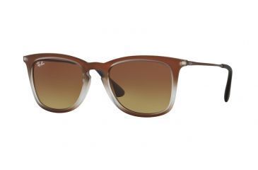 Image of Ray-Ban RB4221 Progressive Prescription Sunglasses RB4221-622413-50 - Lens Diameter 50 mm, Frame Color Brown Shot On Black