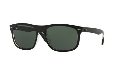 Image of Ray-Ban RB4226F Sunglasses 605271-59 - Top Matte Black On Trasp Frame, Dark Green Lenses