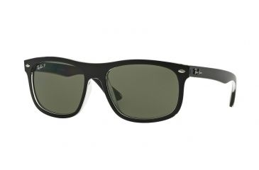 Image of Ray-Ban RB4226F Sunglasses 60529A-59 - Top Matte Black On Trasparent Frame, Dark Green Polar Lenses