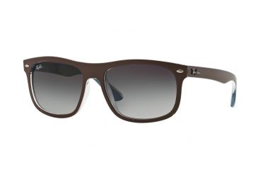 Image of Ray-Ban RB4226F Sunglasses 61898G-59 - Top Matte Choccolate On Blue Frame, Grey Gradient Dark Grey Lenses