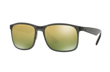 Image of Ray-Ban RB4264 Sunglasses 876/6O-58 - Shiny Grey Frame, Green Polar Mirror Gold Lenses