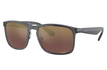 Image of Ray-Ban RB4264 Sunglasses - Mens, Grey Frame, Purple Mirror Gold Polarized Lens, 58, RB4264-876-6B-58