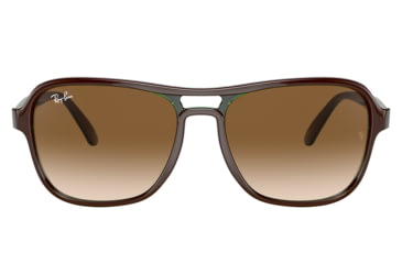 Image of Ray-Ban RB4356 State Side Sunglasses, Brown On Green Frame, Clear Gradient Brown Lens, 58, RB4356-660451-58