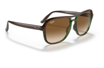 Image of Ray-Ban RB4356 State Side Sunglasses, Brown On Green Frame, Clear Gradient Brown Lens, 58, RB4356-660451-58