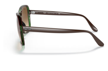 Image of Ray-Ban RB4356 State Side Sunglasses, Brown On Green Frame, Clear Gradient Brown Lens, 58, RB4356-660451-58