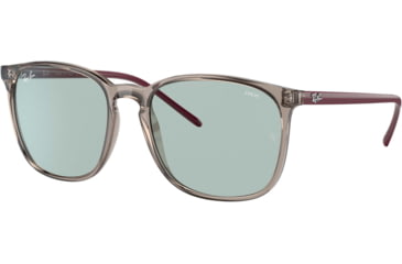 Image of Ray-Ban RB4387 Sunglasses, Evolve Photo Green to Blue Lenses, Transparent Grey, 56, RB4387-6572Q5-56
