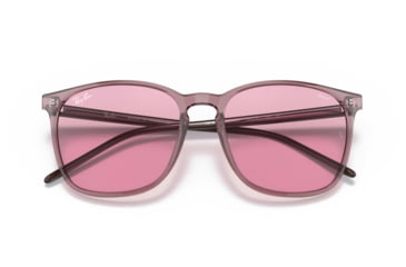 Image of Ray-Ban RB4387 Sunglasses, Evolve Photo Pink to Blue Lenses, Transparent Violet, 56, RB4387-6574Q3-56