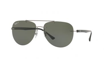 Image of Ray-Ban RB8059 Sunglasses 004/9A-57 - Gunmetal Frame, Polar Green Lenses