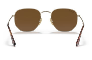 Image of Ray-Ban RB8148 Hexagonal Sunglasses, Demigloss Antique Gold Frame, Brown Lens, Polarized, 51, RB8148-920757-51