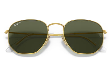 Image of Ray-Ban RB8148 Hexagonal Sunglasses, Legend Gold, Green Lens, Polarized, 51, RB8148-921658-51