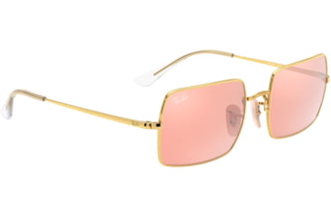 Image of Ray-Ban Rectangle 1969 Sunglasses 001/3E-54 - , Photo pink mirror grey Lenses