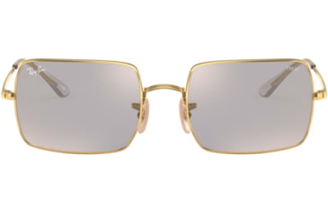 Image of Ray-Ban Rectangle 1969 Sunglasses 001/B3-54 - , Photo dark grey mirror gold Lenses