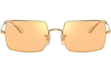 Image of Ray-Ban Rectangle 1969 Sunglasses 001/B4-54 - , Photo orange mirror gold Lenses