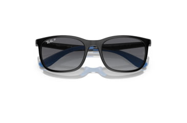 Image of Ray-Ban RJ9076S Sunglasses - Kids, Black On Rubber Blue Frame, Grey Gradient Polarized Lens, 49, RJ9076S-7122T3-49