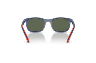 Image of Ray-Ban RJ9076S Sunglasses - Kids, Transp Blue On Rubber Orange Frame, Dark Green Lens, 49, RJ9076S-712471-49