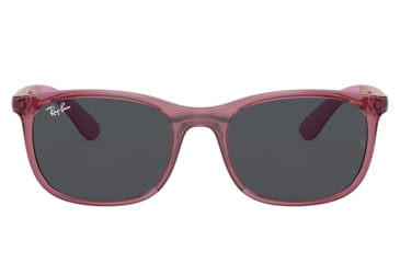 Image of Ray-Ban RJ9076S Sunglasses - Kids, Transp Pink On Rubber Pink Frame, Dark Grey Lens, 49, RJ9076S-712587-49