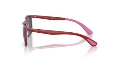 Image of Ray-Ban RJ9076S Sunglasses - Kid's, Transp Pink On Rubber Pink Frame, Dark Grey Lens, 49, RJ9076S-712587-49