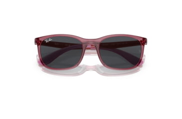 Image of Ray-Ban RJ9076S Sunglasses - Kids, Transp Pink On Rubber Pink Frame, Dark Grey Lens, 49, RJ9076S-712587-49