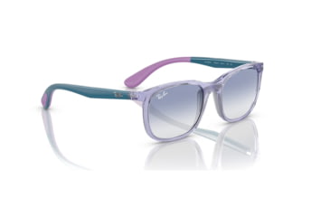 Image of Ray-Ban RJ9076S Sunglasses - Kids, Transp Violet On Rubber Violet Frame, Clear Gradient Light Blue Lens, 49, RJ9076S-712619-49