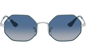 Image of Ray-Ban RJ9549S Sunglasses - Kids, Turquoise On Silver, Light Grey Gradient Dark Blue, 48, RJ9549S-284-4L-48