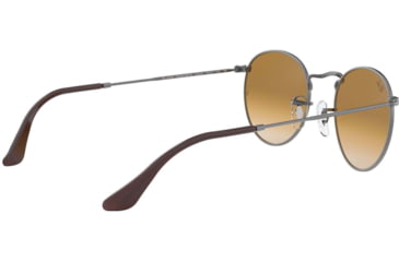 Image of Ray-Ban ROUND METAL RB3447N Sunglasses 004/51-50 - Gunmetal Frame, Crystal Brown Gradient Lenses