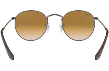Image of Ray-Ban ROUND METAL RB3447N Sunglasses 004/51-50 - Gunmetal Frame, Crystal Brown Gradient Lenses