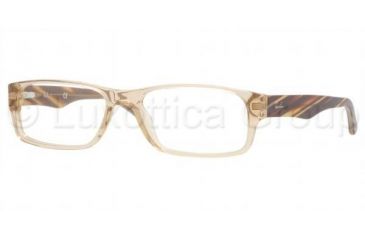 Image of Ray-Ban RX 5203 Eyeglasses Styles - Light Brown Transparen Frame w/Non-Rx 55 mm Diameter Lenses, 2466-5516