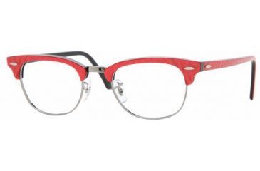 Image of Ray-Ban RX5154 SV Prescription Eyeglasses - Top Red On Black Demo Lens Frame / 49 mm Prescription Lenses, 2373-4921