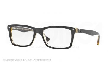 Image of Ray-Ban RX5287 Progressive Prescription Eyeglasses 5373-52 - Top Brown On Trasparent Yellow Frame