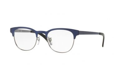 Image of Ray-Ban RX6317 Eyeglass Frames 2863-49 - Top Brushed Blue On Gunmetal Frame